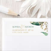 Botanische grienery rustige bruiloft etiket (Insitu)