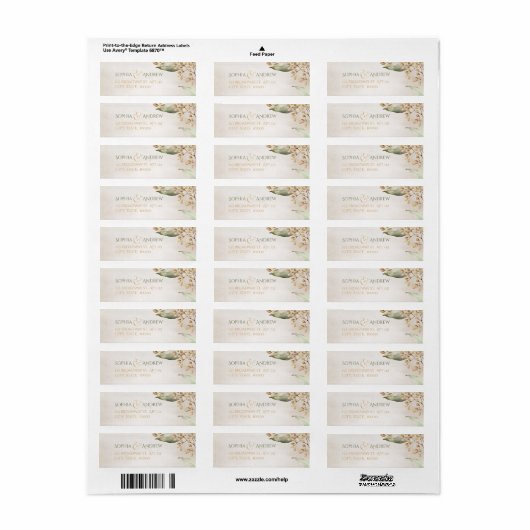 Botanische grienery  rustisch retouradres etiket (Full Sheet)