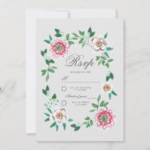 Botanische grijs en groene Floral | Rsvp Save The Date (Voorkant)