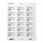 Botanische grijs groene bloem | Trouwen Etiket (Full Sheet)