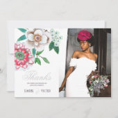 Botanische grijze roze groene Bedankt van Florence Save The Date (Voorkant)