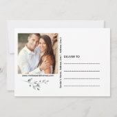 Botanische groen bespaart de datum van de bruiloft kaart (Achterkant)