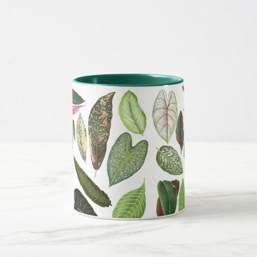 Botanische groen bladeren mok (Midden)