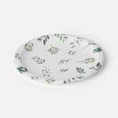 Botanische groen bladeren waterverf Vrijgezellenfe Papieren Bordje (Gekanteld)