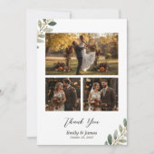 Botanische groen bruiloft dank u kaart (Voorkant)