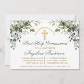 Botanische groen eerste communie salie groen kaart (Voorkant)