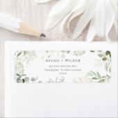 Botanische groen en gouden retour adreslabel etiket (Insitu)