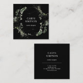 Botanische groen en ketch moderne vierkante visitekaartje (Voorkant / Achterkant)