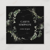 Botanische groen en ketch moderne vierkante visitekaartje (Voorkant)