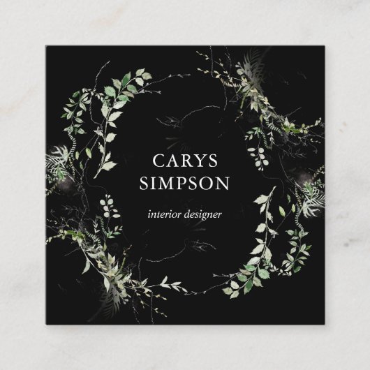 Botanische groen en ketch moderne vierkante visitekaartje (Voorkant)