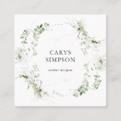 Botanische groen en ketch moderne vierkante visitekaartje (Voorkant)