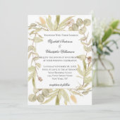 Botanische groen Eucalyptus Elegant Wedding Kaart (Staand voorkant)