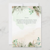 Botanische groen Eucalyptus Pampas Grass Wedding Kaart (Achterkant)