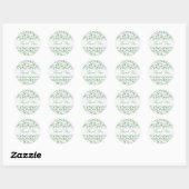 Botanische groen eucalyptus ronde sticker (Vel)