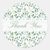 Botanische groen eucalyptus ronde sticker (Voorkant)