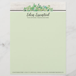 Botanische groen Eucalyptus & Rustige houtsoorten Briefhoofd