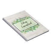 Botanische groen Eucalyptus & Rustige houtsoorten  Notitieboek (Rechterzijde)