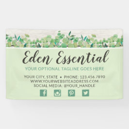 Botanische groen Eucalyptus & Rustige houtsoorten Spandoek