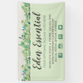 Botanische groen Eucalyptus & Rustige houtsoorten Spandoek (Verticaal)