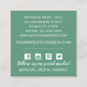 Botanische groen Eucalyptus & Rustige houtsoorten  Vierkante Visitekaartje (Achterkant)