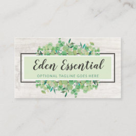 Botanische groen Eucalyptus & Rustige houtsoorten Visitekaartje