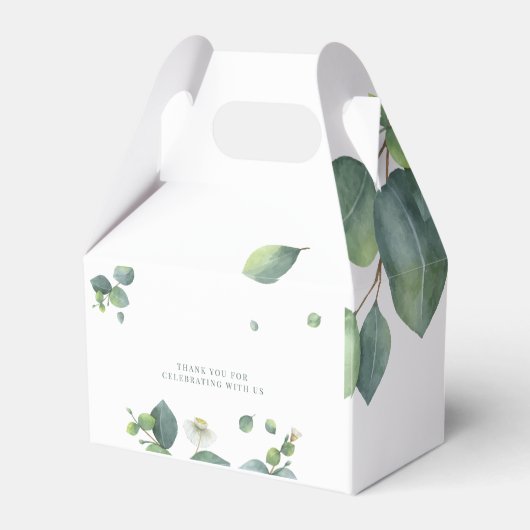 Botanische groen Eucalyptus Vrijgezellenfeest Bedankdoosjes (Achterkant)