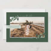 Botanische Groen | Foto Huwelijk Save the Date Magnetische Uitnodiging (Voorkant)