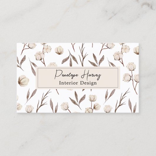 Botanische groen interieur ontwerp doorverwijzing  visitekaartje (Voorkant)