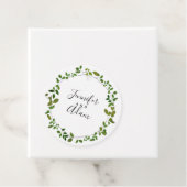 Botanische groen krans bruiloft bedankjes labels (In situ)