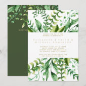 Botanische groen laat moderne bruiloft uitnodigen kaart (Voorkant / Achterkant)