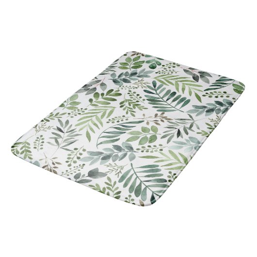 Botanische groen laat Waterverf over  Badmat (Gekanteld)
