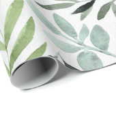 Botanische groen laat Waterverf over Cadeaupapier (Rol Hoek)