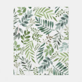 Botanische groen laat Waterverf over  Fleece Deken (Voorkant)
