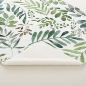 Botanische groen laat Waterverf over Sherpa Deken (3/4)