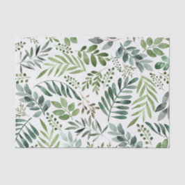 Botanische groen laat Waterverf over Tissuepapier