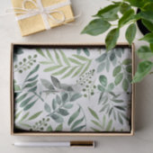 Botanische groen laat Waterverf over Tissuepapier (Geschenk)