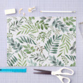 Botanische groen laat Waterverf over Tissuepapier (Craft)