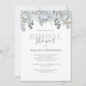 Botanische groen licht blauw Roos bloem Kaart (Voorkant)