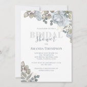 Botanische groen licht blauw Roos bloem Kaart (Voorkant)