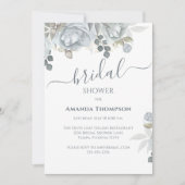 Botanische groen licht blauw Roos bloem Kaart (Voorkant)