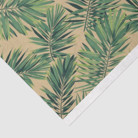 Botanische groen op Tan Tissuepapier (Detail)