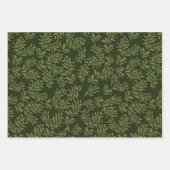 Botanische groen rood en groene kerst inpakpapier vel (Voorkant 3)