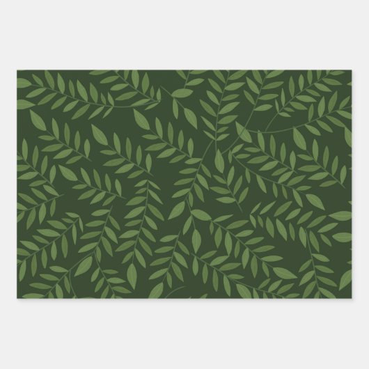 Botanische groen rood en groene kerst inpakpapier vel (Voorkant 2)