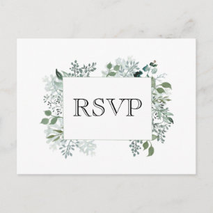 Botanische Groen RSVP Trouwlijst Kaders Loofwerk Briefkaart