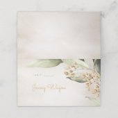 Botanische groen  rustieke escort kaarten plaatskaartje (Buitenkant ongevouwen)