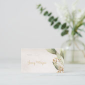 Botanische groen rustieke escort kaarten plaatskaartje (Staand voorkant)