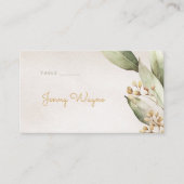 Botanische groen rustieke escort kaarten plaatskaartje (Voorkant)