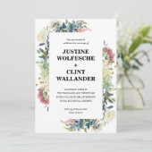 Botanische groen tuin bruiloft uitnodiging (Staand voorkant)