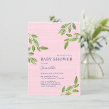 Botanische groen Waterverf Baby shower voor meisje