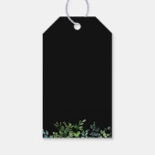 Botanische groen zwart bruiloft welkomsttas cadeaulabel (Achterkant)